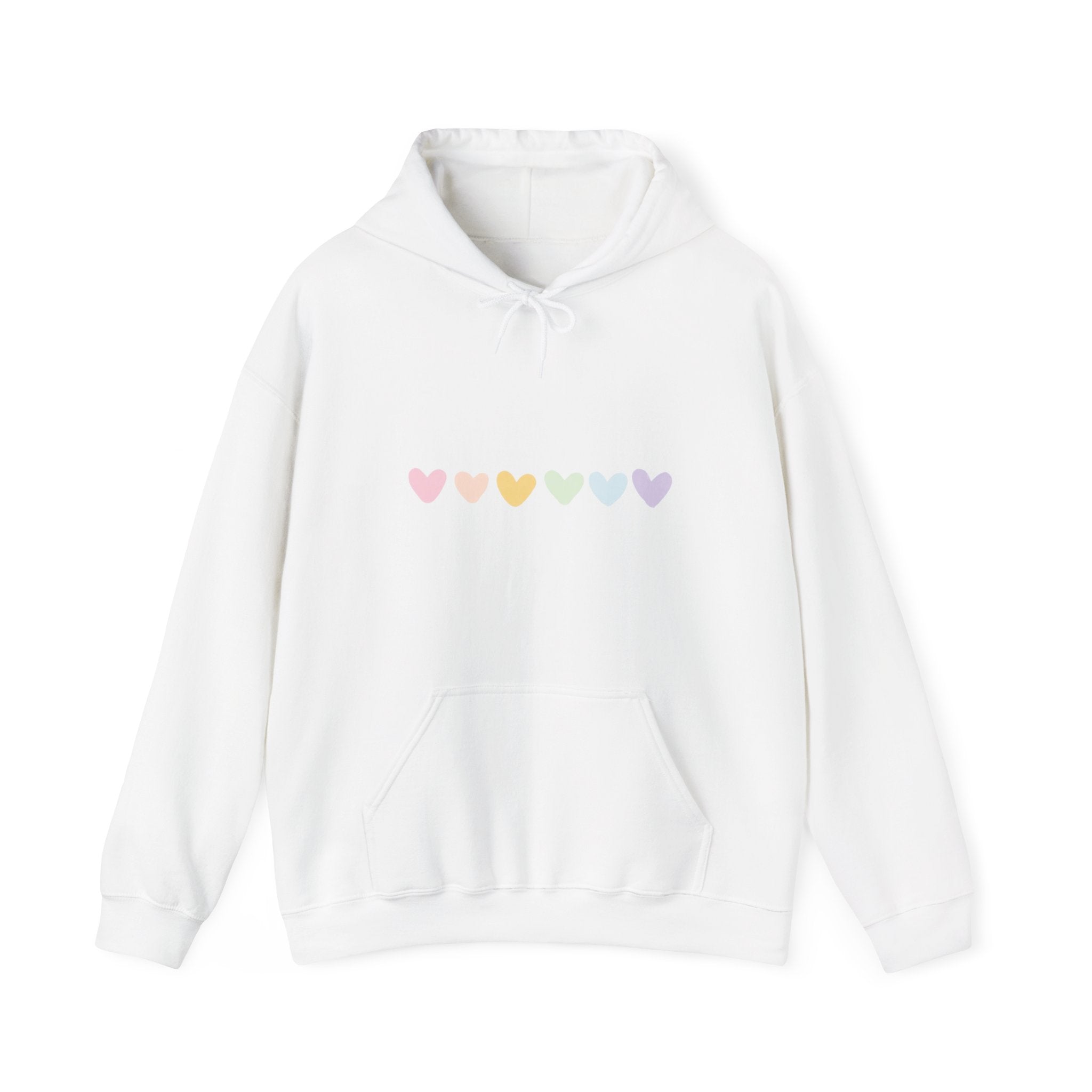 Affirmation Rainbow Hearts Hoodie — I Am Enough Inspirational Sweatshirt