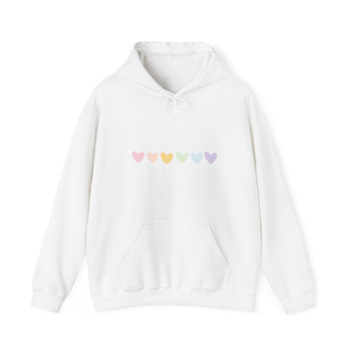 Affirmation Rainbow Hearts Hoodie — I Am Enough Inspirational Sweatshirt