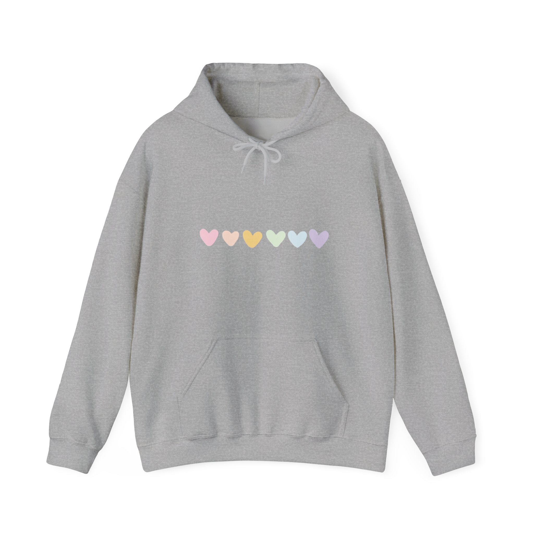 Affirmation Rainbow Hearts Hoodie — I Am Enough Inspirational Sweatshirt